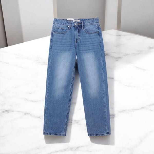 Quần jean Lembox màu xanh wash - Ảnh 5