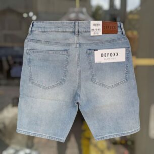 Quần short jean defoxx wash bạc