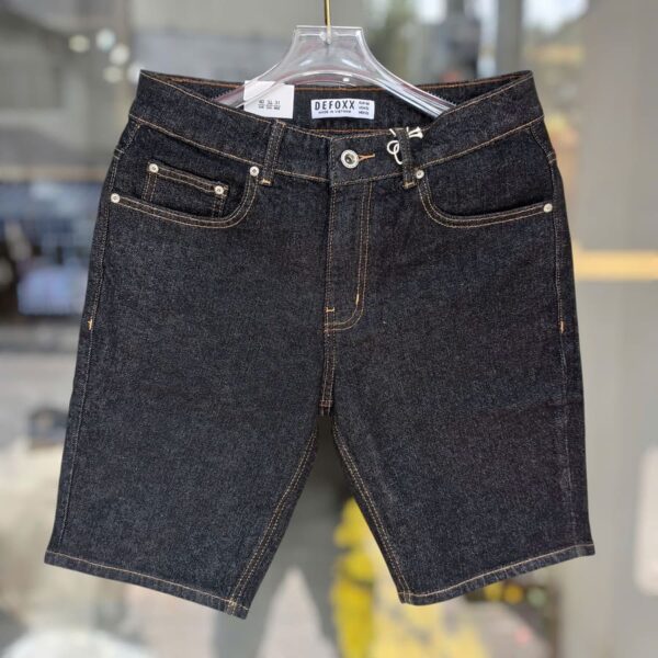 Quần short jean defoxx đen muối tiêu - Ảnh 3
