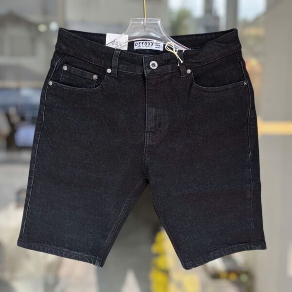 Quần short jean defoxx đen tuyền - Ảnh 3