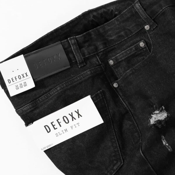 Quần short jean DEFOXX đen wash rách - Ảnh 4