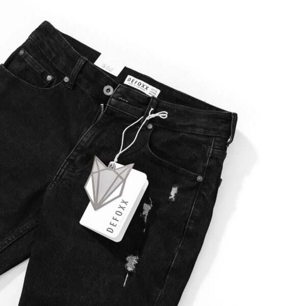 Quần short jean DEFOXX đen wash rách - Ảnh 8
