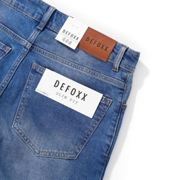 Quần short jean defoxx xanh wash rách - Ảnh 9