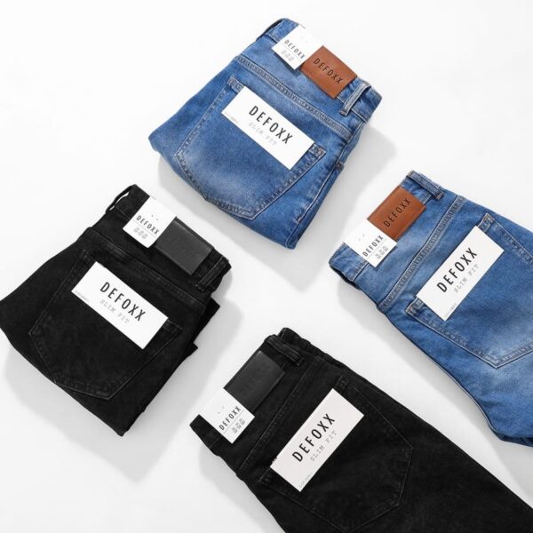 Quần short jean defoxx xanh wash rách - Ảnh 5
