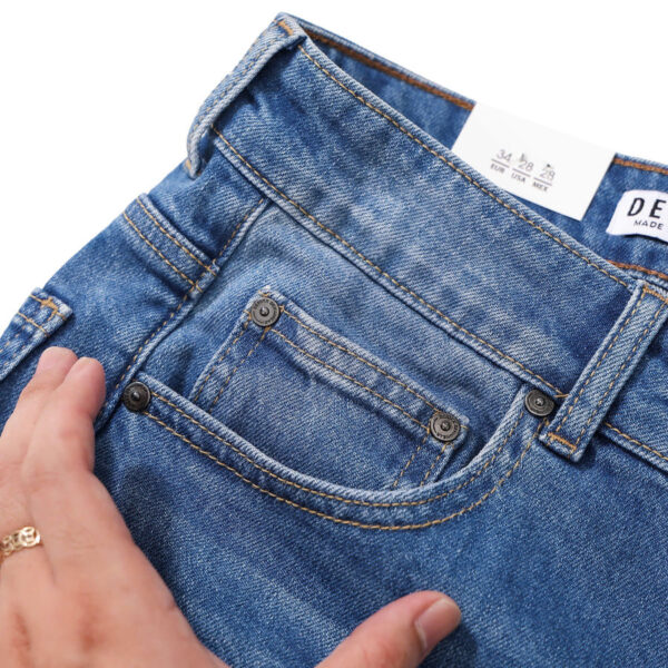 Quần short jean defoxx xanh wash rách - Ảnh 8