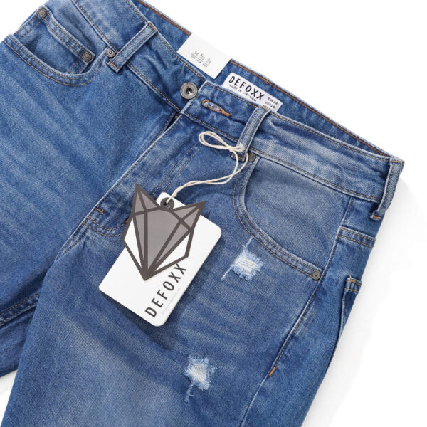 Quần short jean defoxx xanh wash rách - Ảnh 11